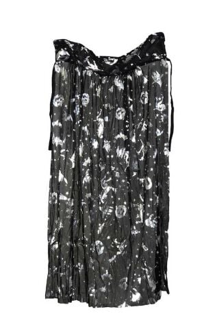 Cadılar Bayramı Pelerin Şapka Takımı Lüks Siyah Üzeri GÜMÜŞ Baskılı Halloween Pelerin Çocuk Kostüm