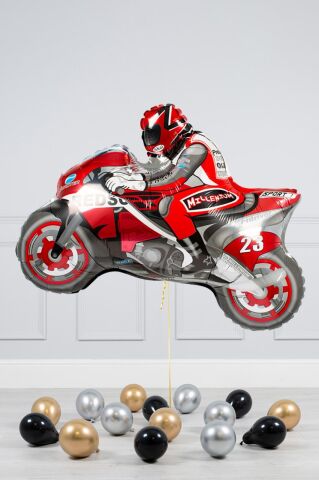 Motorsiklet Folyo Balon Yarış Temalı Doğum Günü Balonu