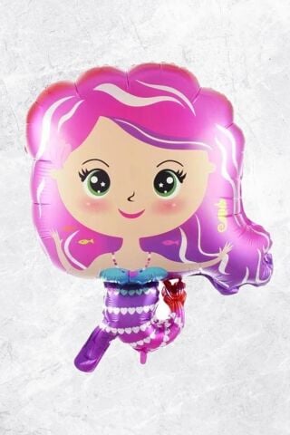 Deniz Kızı Şekilli Doğum Günü Folyo Balonu