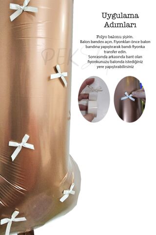 Fiyonklu Retro Çikolata Kahve Rakam Balon 80 cm Fiyonk Kurdeleli 7