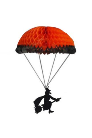 Cadılar Bayramı Tavan Süsü Süpürgeli Cadı Paraşüt Süs Halloween Süsü