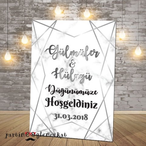 Mermer Silver Konsept Karşılama Panosu