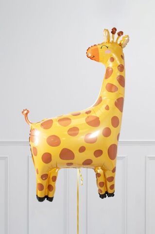 Orman Zürafa Folyo Balon Safari Temalı Doğum Günü Balonları 95cm