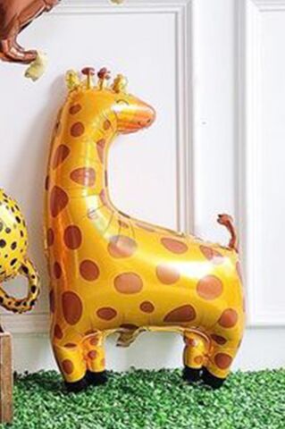 Orman Zürafa Folyo Balon Safari Temalı Doğum Günü Balonları 95cm