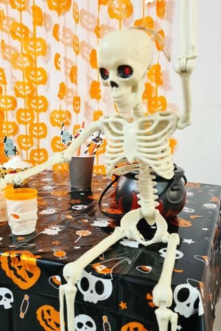 Cadılar Bayramı İskelet Figür Şekil Alabilen İskelet Büyük Boy 60cm