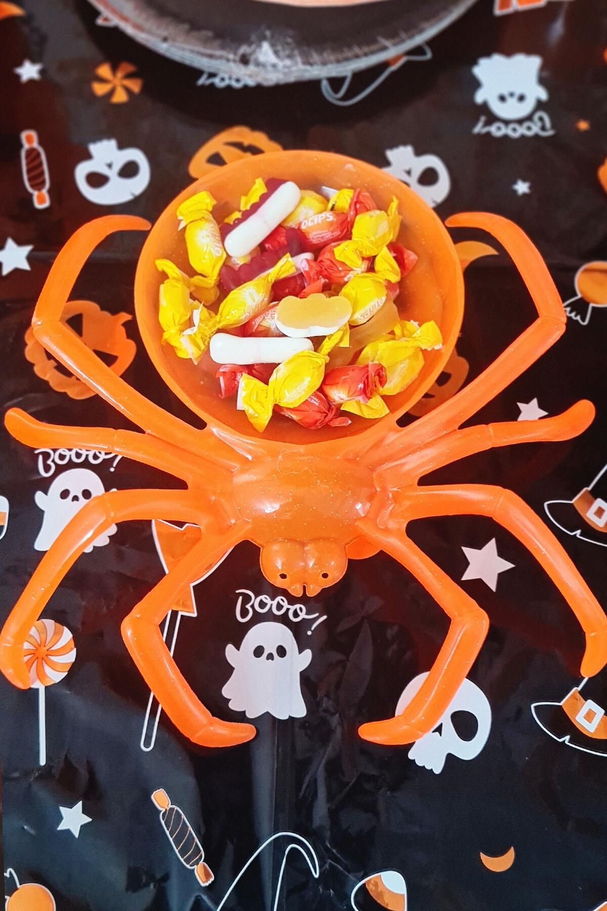 Örümcek Şeklinde Tabak Şekerlik Halloween Süsleri Cadılar Bayramı Masa Süsleri