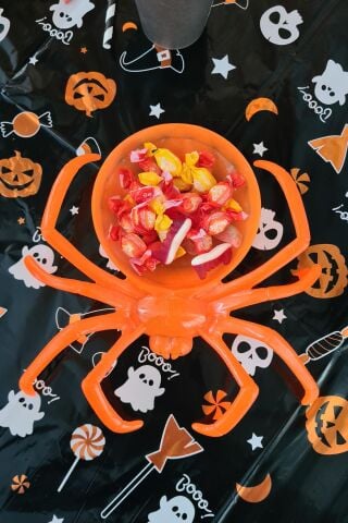 Örümcek Şeklinde Tabak Şekerlik Halloween Süsleri Cadılar Bayramı Masa Süsleri