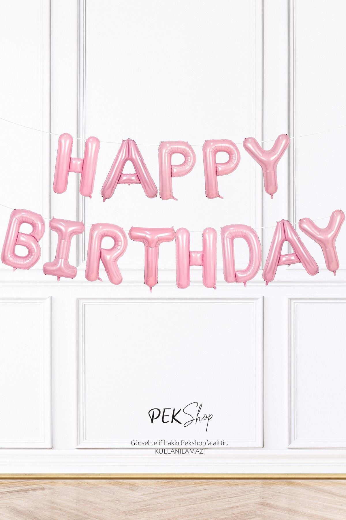 Pembe Happy Birthday Harf Balonlar Doğum Günü Folyo Balon Seti