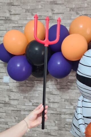 Halloween Mızrak Şeytan Mızrağı Kırmızı Cadılar Bayramı Mızrak 50 cm