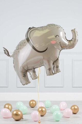 Gri Fil Şekilli Folyo Balon Fil Balon 90cm