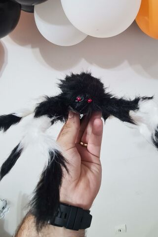 Halloween Örümcek Figür 50cm Tüylü Şekil Verilebilen Örümcek Süs Cadılar Bayramı Örümcek Süs