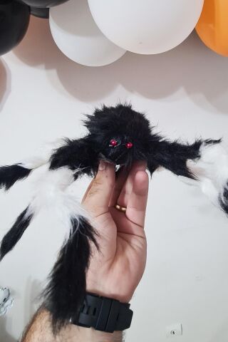 Halloween Örümcek Figür 50cm Tüylü Şekil Verilebilen Örümcek Süs Cadılar Bayramı Örümcek Süs