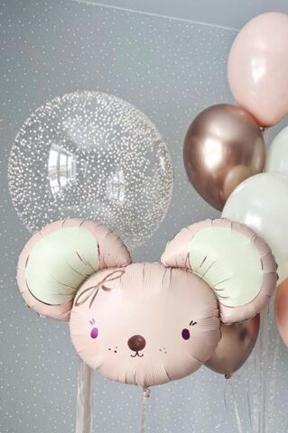 Sevimli Fare Kafası Folyo Balon 68cm