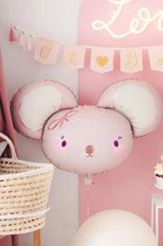 Sevimli Fare Kafası Folyo Balon 68cm