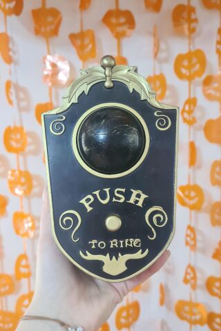 Halloween Sesli Hareketli Kapı Zili Oynar Gözlü Siyah Gold Cadılar Bayramı Kapı Zili