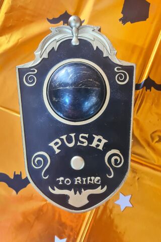 Halloween Sesli Hareketli Kapı Zili Oynar Gözlü Siyah Gold Cadılar Bayramı Kapı Zili