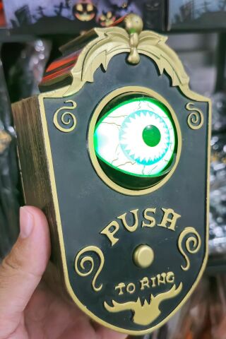 Halloween Sesli Hareketli Kapı Zili Oynar Gözlü Siyah Gold Cadılar Bayramı Kapı Zili