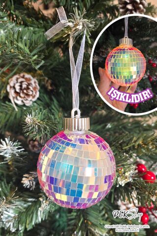 Işıklı Disko Topu Yılbaşı Ağacı Süsü