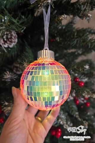 Işıklı Disko Topu Yılbaşı Ağacı Süsü