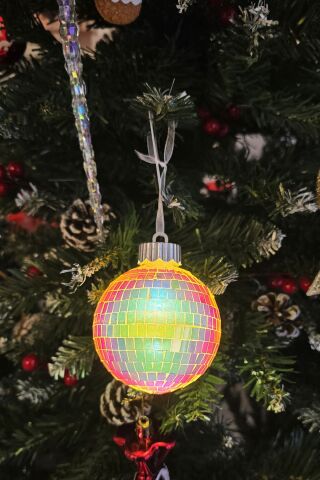 Işıklı Disko Topu Yılbaşı Ağacı Süsü