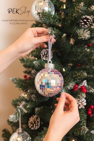Işıklı Disko Topu Yılbaşı Ağacı Süsü