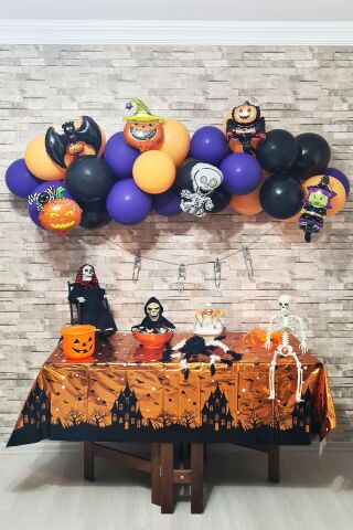 Cadılar Bayramı Parti Balon Süsleme Seti Halloween Balon Zinciri 38 Parça