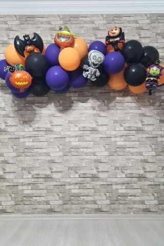 Cadılar Bayramı Parti Balon Süsleme Seti Halloween Balon Zinciri 38 Parça