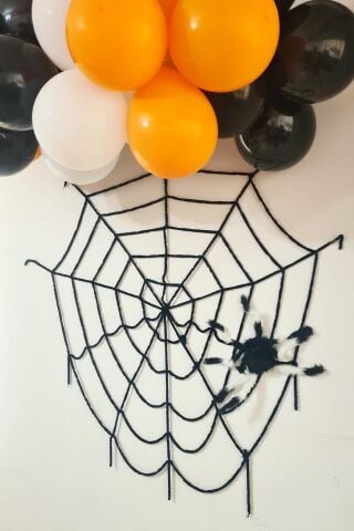 Halloween Parti Balon Süsleme Seti Örümcek Ağı ve Örümcekli Cadılar Bayramı Süsleme Seti