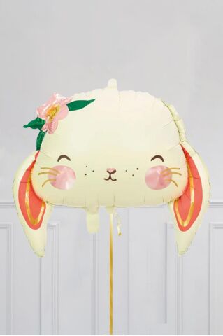 Çiçekli Tavşan Folyo Balon 60cm