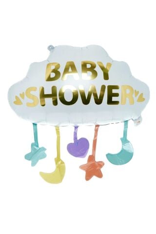Baby Shower Yazılı Bulut Şeklinde Folyo Balon Baby Shower Süsleri
