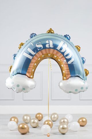 It's a Boy Cinsiyet Partisi Baby Shower Balonu Gökkuşağı Erkek Bebek Babyshower Balonu