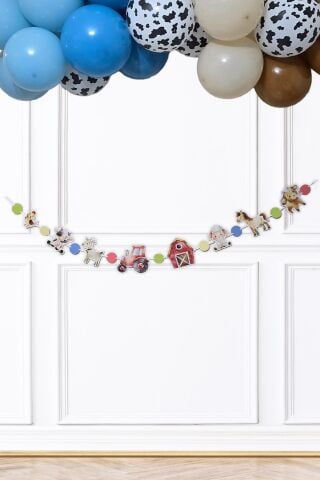 Çiftlik Hayvanları Banner Çiftlik Tema Doğum Günü Parti Süsleri İpe Dizili Duvar Süsü