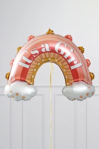 It's a Girl Cinsiyet Partisi Baby Shower Balonu Gökkuşağı Kız Bebek Bohem Babyshower Balonu