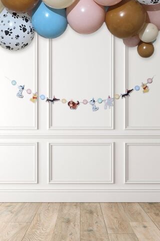 Sevimli Köpekler Banner Parti Süsleri İpe Dizili Duvar Süsü