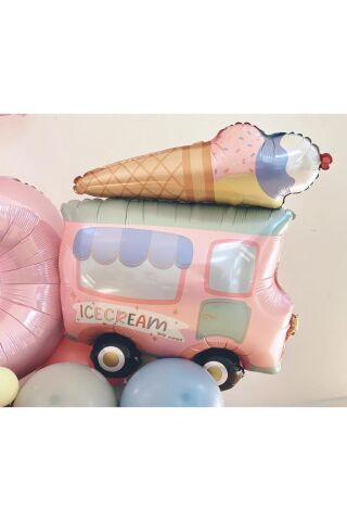 Dondurma Kamyonu Folyo Balon Doğum Günü Balonları