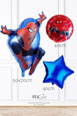 Örümcek Adam Balon Seti Doğum Günü Balon Süsleme Seti 5 li Set