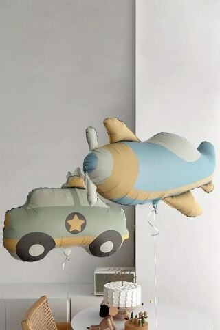 Retro Polis Arabası Bohem Folyo Balon