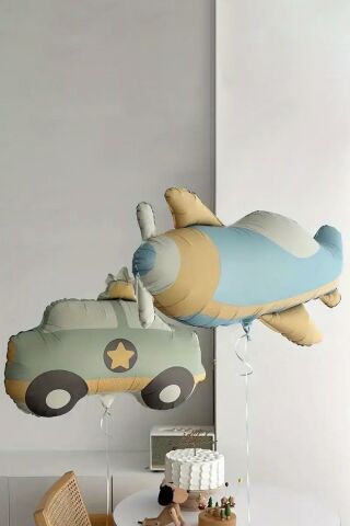 Retro Bohem Uçak Folyo Balon