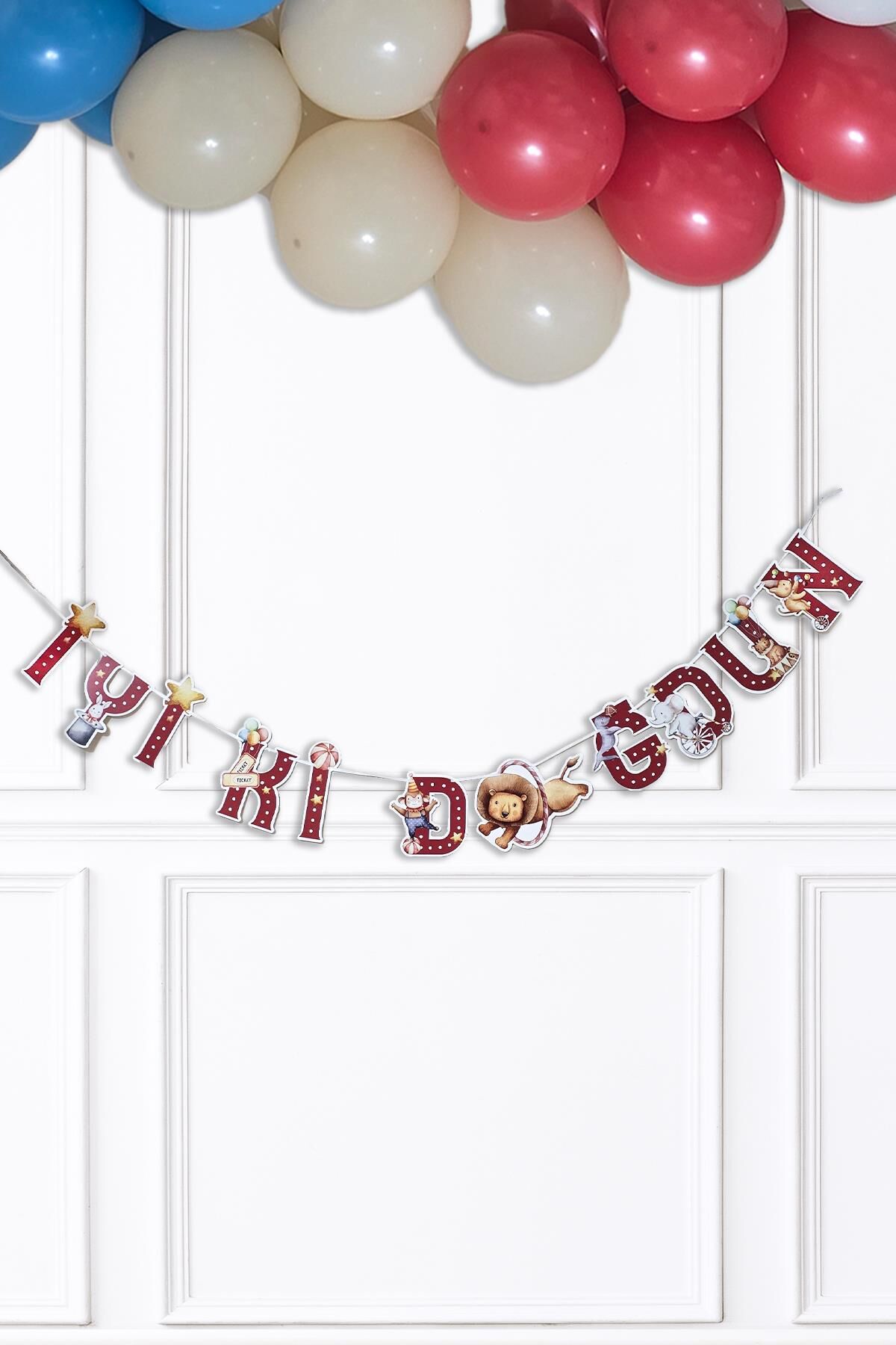 Sirk İyi Ki Doğdun Banner Sirk Tema Doğum Günü Duvar Süsü