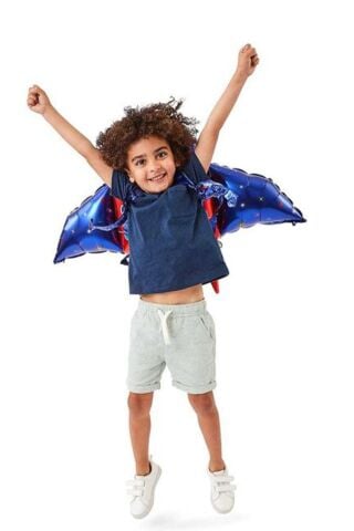 Roket Kanatları Folyo Balon İple Bağlanabilir Sırta Takılan Roket Folyo Balon