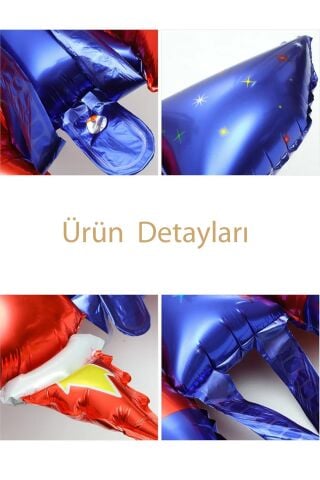 Roket Kanatları Folyo Balon İple Bağlanabilir Sırta Takılan Roket Folyo Balon