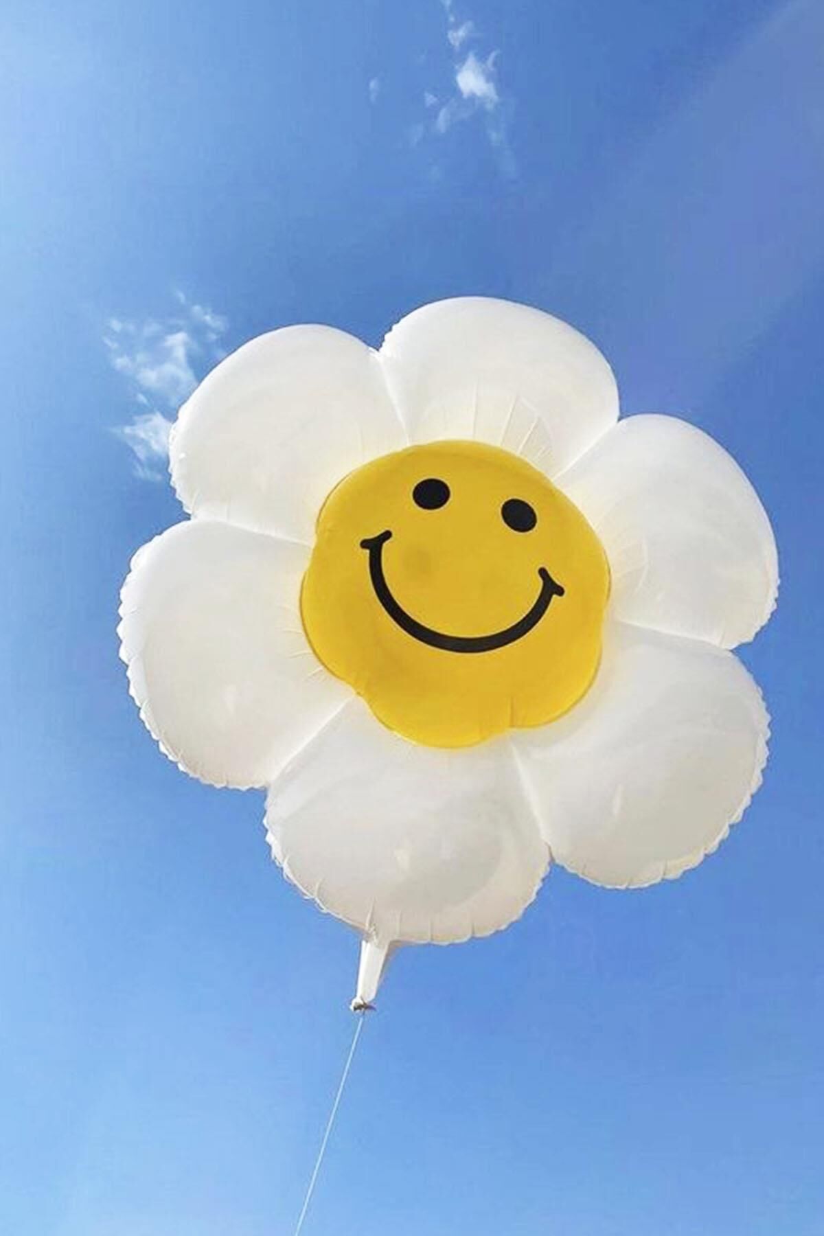 Gülen Papatya Büyük Folyo Balon Papatya Balon 110cm