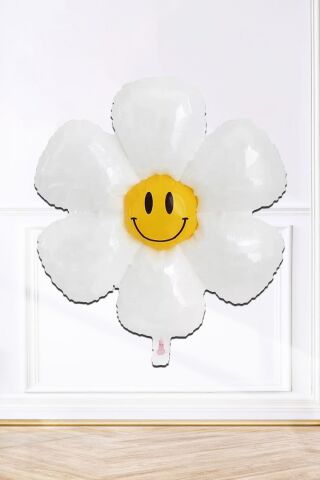 Gülen Papatya Büyük Folyo Balon Papatya Balon 110cm