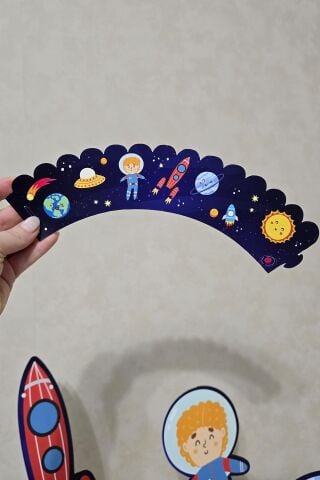 Uzay Konsept Cupcake Sargısı 10'lu