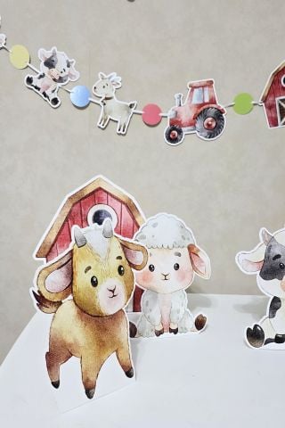 Çiftlik Tema Ayaklı Pano Seti Doğum Günü Masa Üstü Panolar