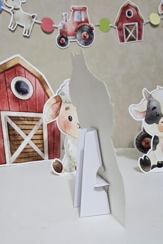 Çiftlik Tema Ayaklı Pano Seti Doğum Günü Masa Üstü Panolar