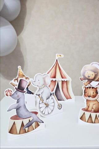 Sirk Tema Ayaklı Pano Seti Doğum Günü Masa Üstü Panolar