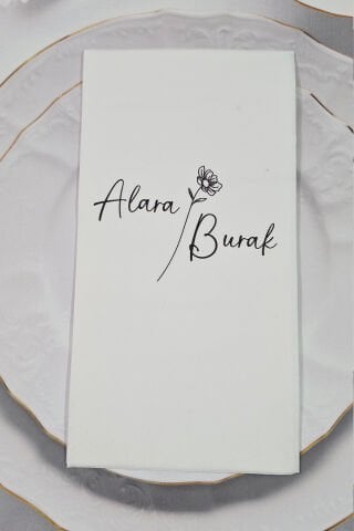 Zarif Çiçek Konsept Baskılı Peçete