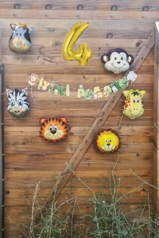 Safari Temalı Doğum Günü Parti Seti Yaş Balonlu Bannerlı Doğum Günü Süsleme Seti