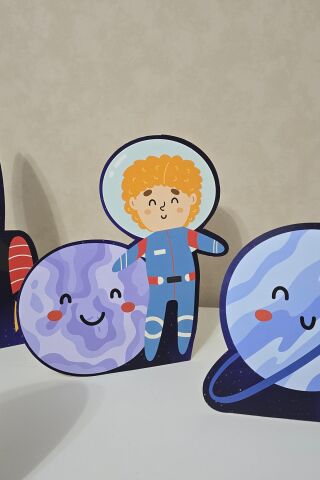 Uzay Tema Ayaklı Pano Seti Doğum Günü Masa Üstü Panolar